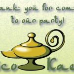 Arabian night kids birthday party cards